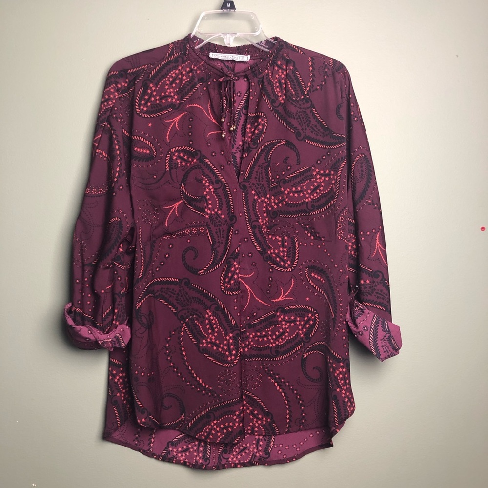 A&F Long Sleeve Paisley Blouse Tunic